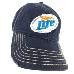 Vintage 2006 Miller Lite Unisex OSFM Adult Blue & White Natural Destressed Hat